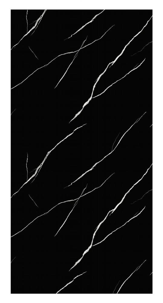 Mermer desenli folyo ML1264 — Nero Marquina, siyah, beyaz damar