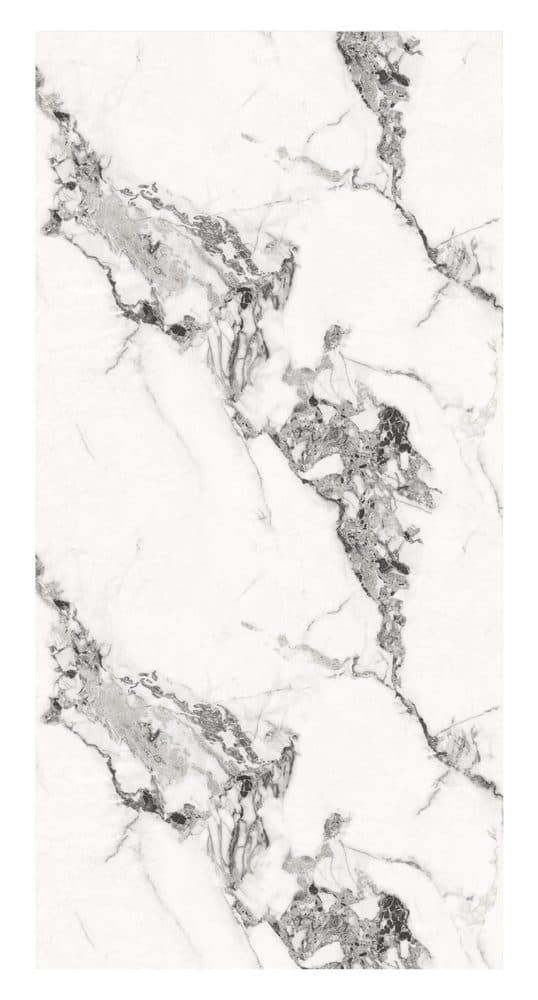 Mermer desenli folyo ML1267-1 — Calacatta, beyaz, belirgin gri damar