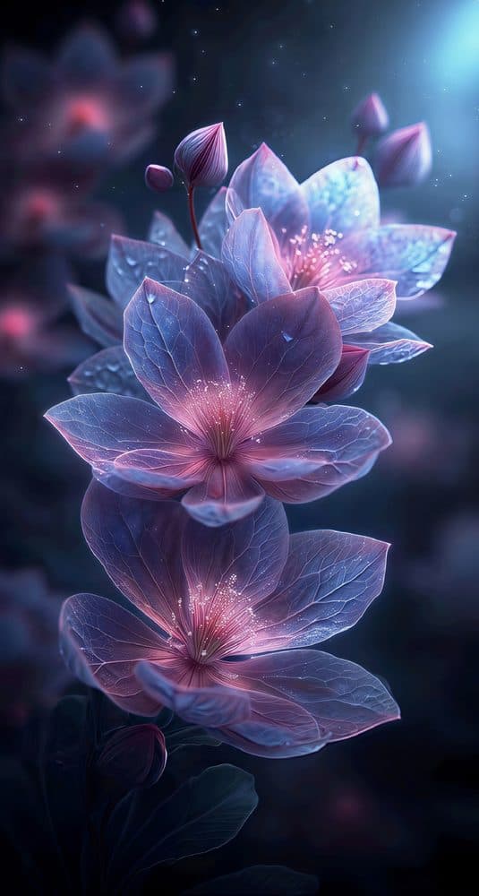 Dekoratif duvar paneli HD26181 — lotus, mor ve pembe